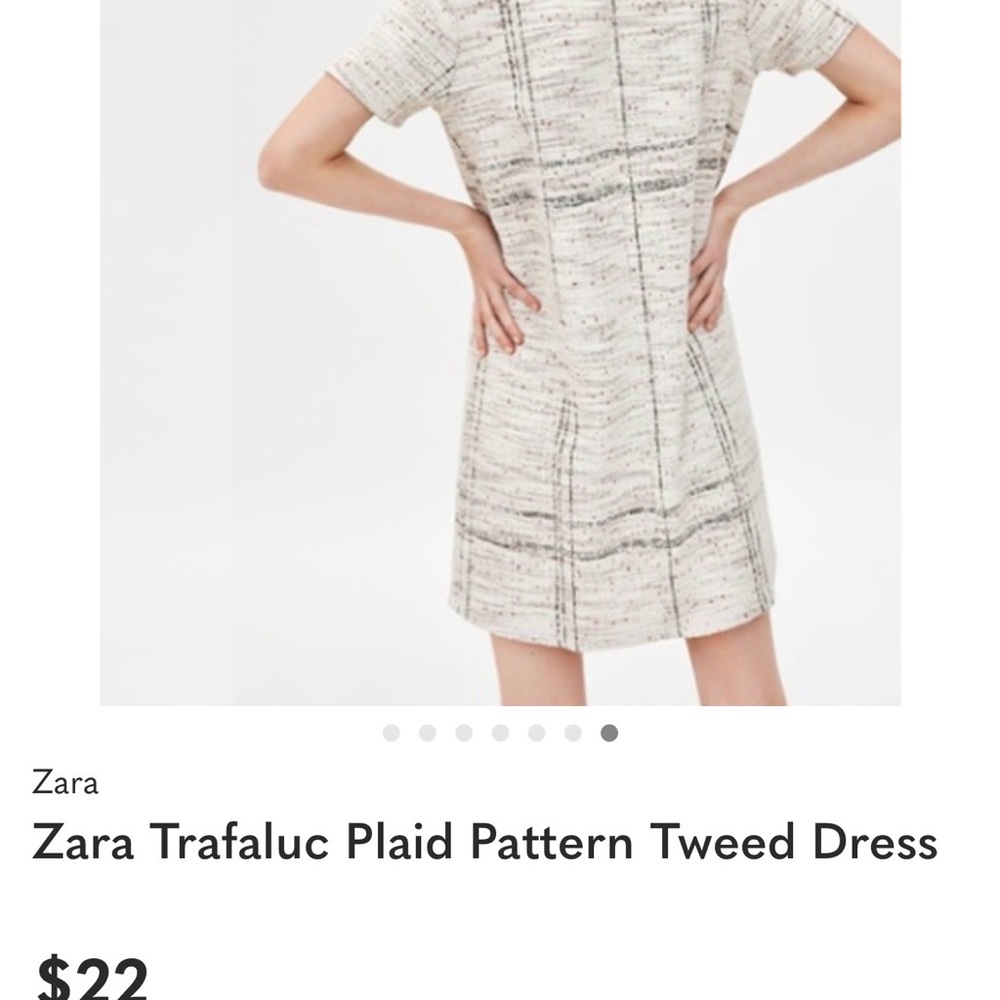 Zara Trafaluc Plaid Tweed Dress M - Picture 7 of 11